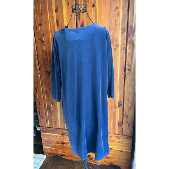 LL Bean Blue velvet Feel dress size M - Picture 4 of 7